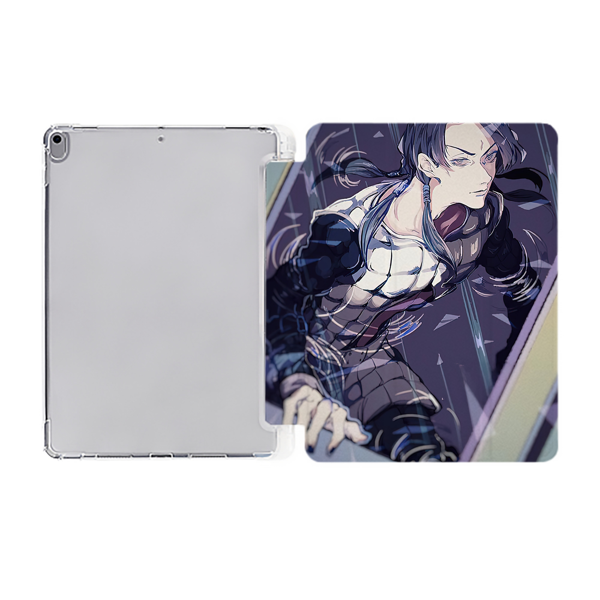（画像用） ジョジョの奇妙な冒険 JoJo's Bizarre Adventure IPad ケース ペン収納付き 三つ折りスタンド PUレザー×シリコン 対応機種9.5/10.5/10.9インチ